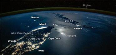 فلوریدا و کوبا از منظر «ایستگاه فضایی بین‌المللی»