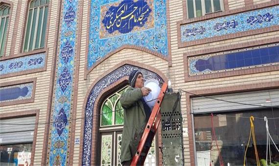 تامین روشنایی بنای مساجد و حسینیه‌های منطقه 17